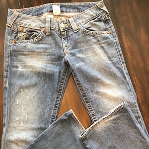 True Religion Distressed Flare Jeans